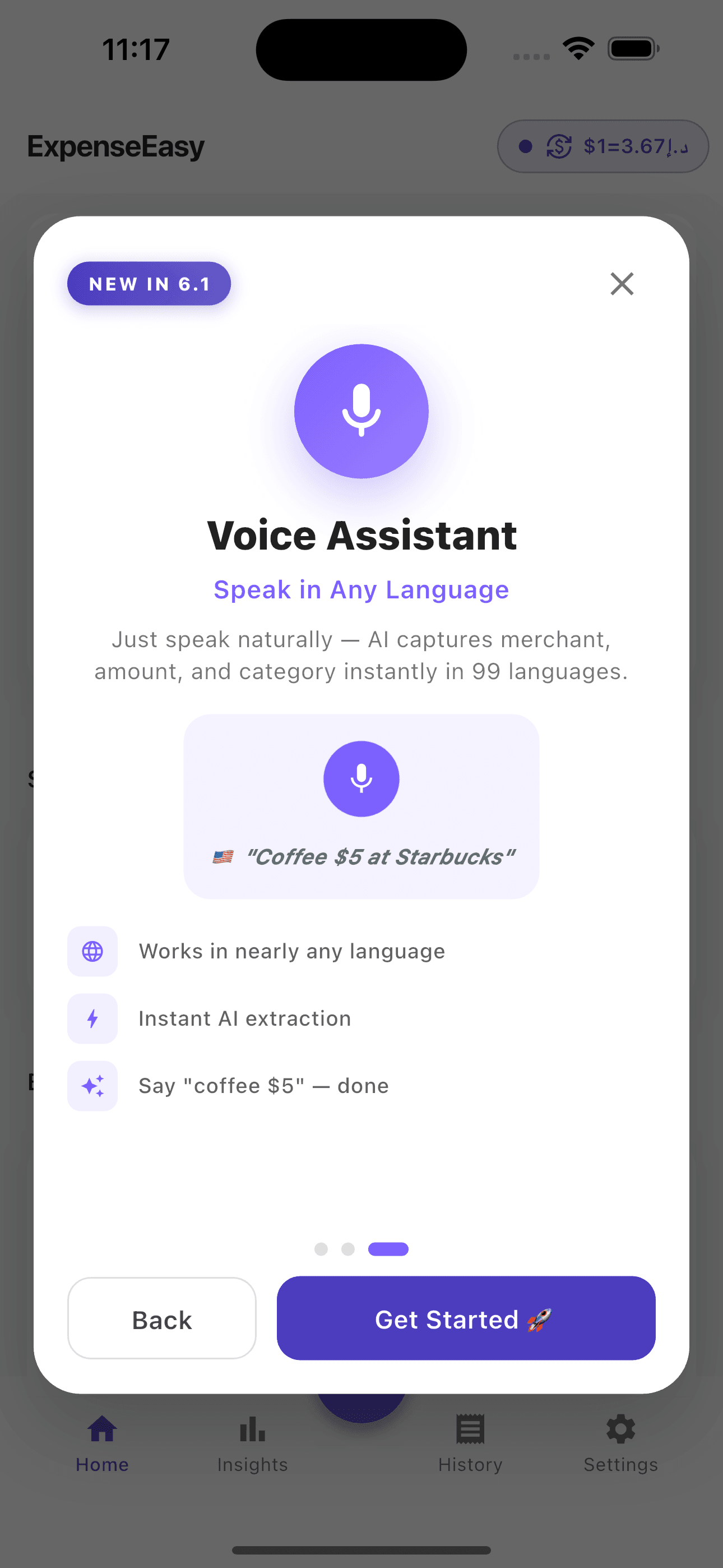 Voice expense logging in 90+ languages