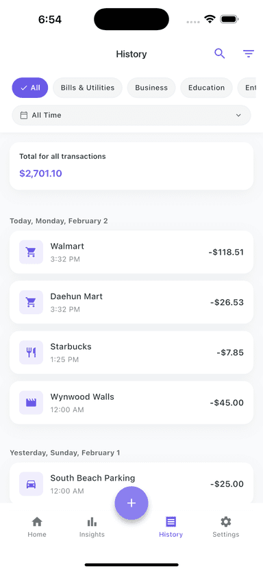 Every expense, beautifully organized