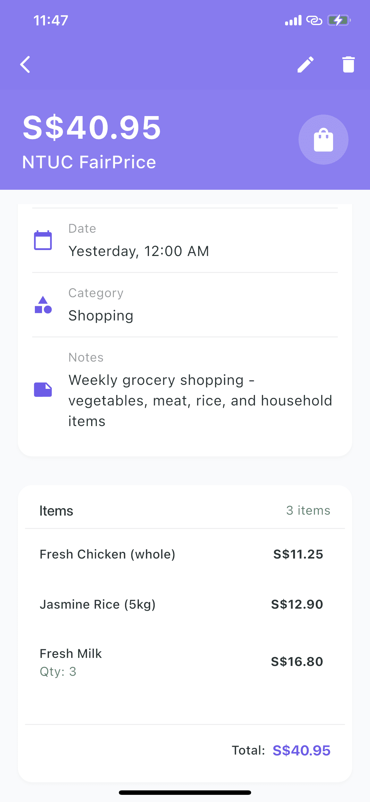 Receipt scanning for expense tracking
